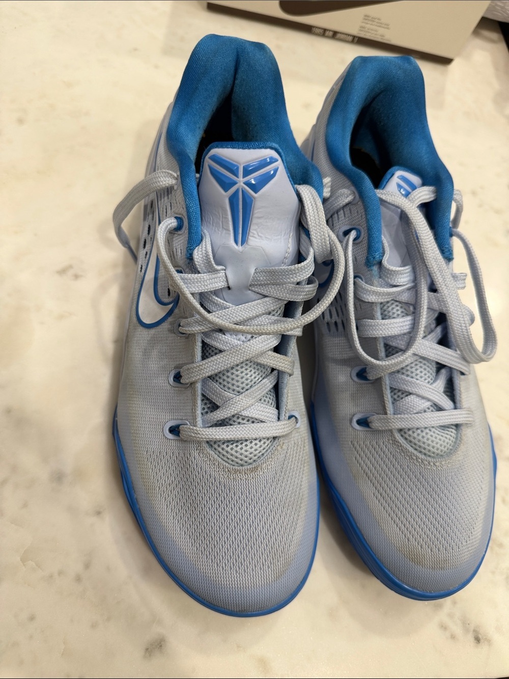 Nike Men’s Light Blue and Royal Blue Kobe Basketball Sneakers